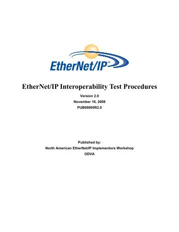 EtherNet/IP Interoperability Test Procedures - ODVA