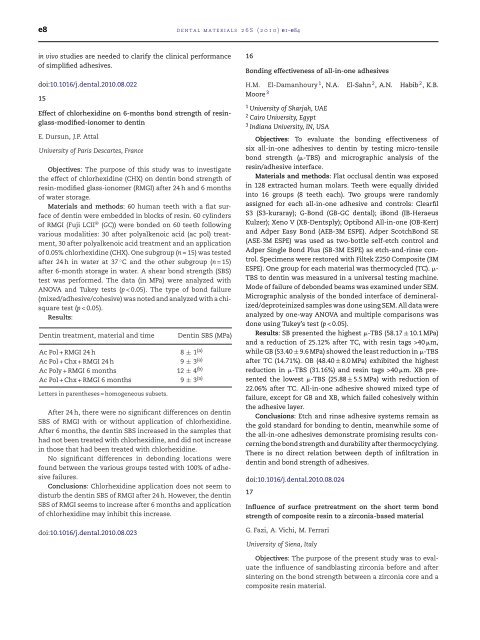 Abstracts of the Academy of Dental Materials Annual ... - IsiRed