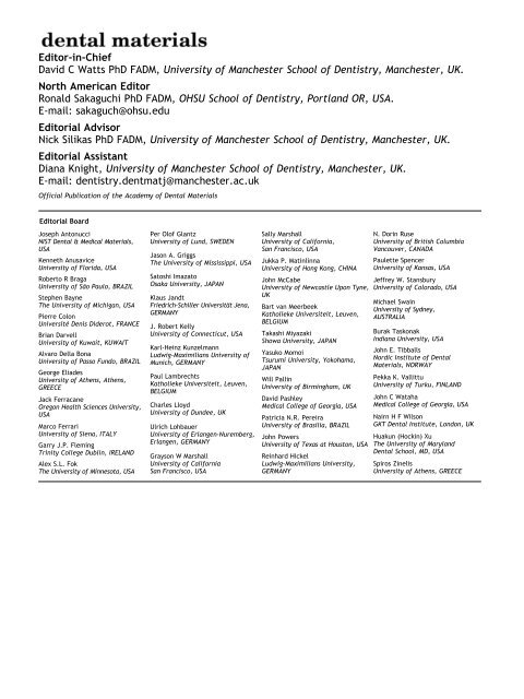 Abstracts of the Academy of Dental Materials Annual ... - IsiRed
