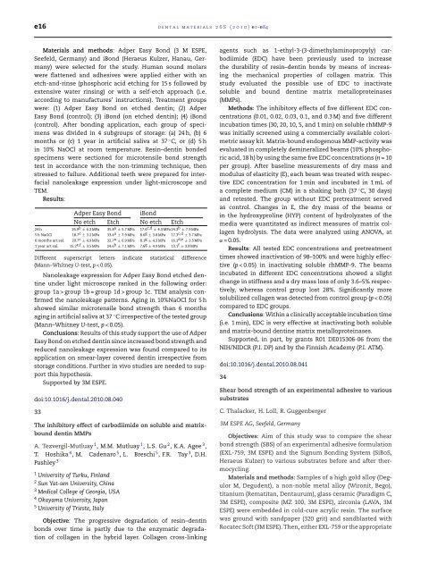 Abstracts of the Academy of Dental Materials Annual ... - IsiRed