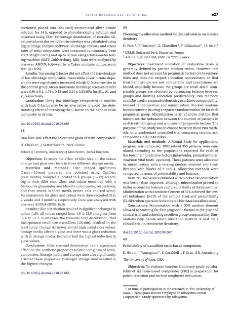 Abstracts of the Academy of Dental Materials Annual ... - IsiRed