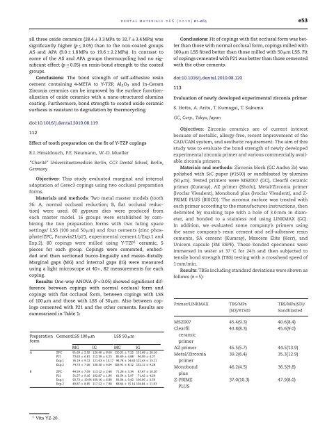 Abstracts of the Academy of Dental Materials Annual ... - IsiRed