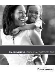 30 Preventive Dental Plan directory - Kaiser Permanente Federal ...