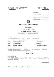 Sentenza del tribunale di Palermo nei confronti ... - I pezzi mancanti