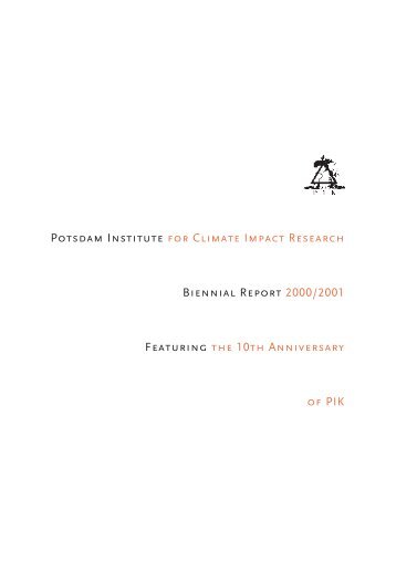 PIK Biennial Report 2000-2001 - Potsdam Institute for Climate ...