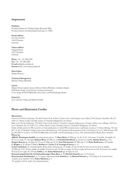 PIK Biennial Report 2000-2001 - Potsdam Institute for Climate ...