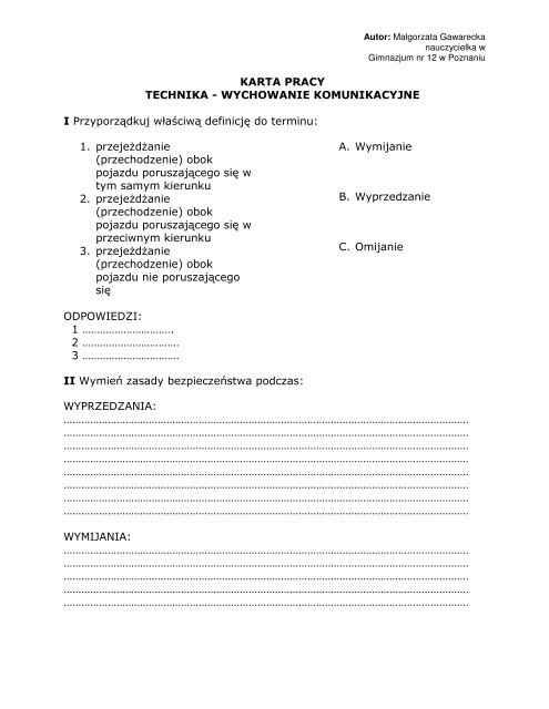 Karta pracy w wersji do wydrukowania - plik pdf - Interklasa