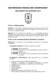 REGLAMENTO DE ADMISIÓN - Universidad Marcelino Champagnat