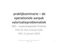 SBO praktijkseminarie - IWT