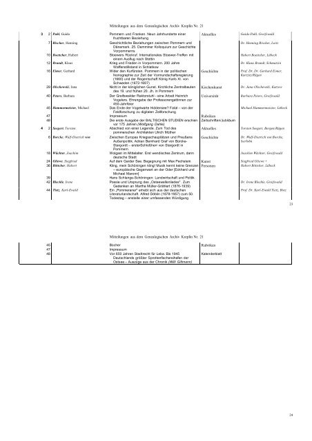 Pommern - Genealogisches Archiv Kreplin - Studienstelle Ostdeutsche