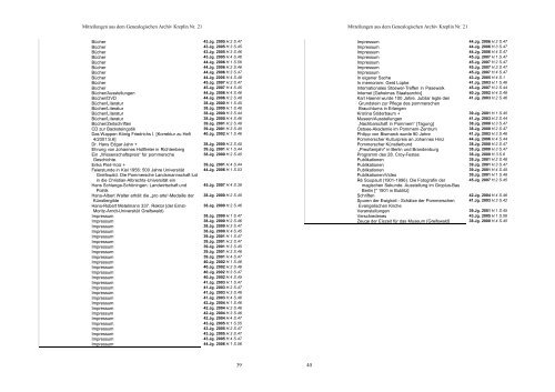 Pommern - Genealogisches Archiv Kreplin - Studienstelle Ostdeutsche