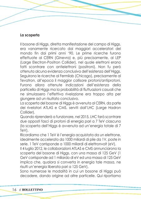 Il bosone di HIGGS - Gruppo Astrofili Cinisello Balsamo - Astrofili.org