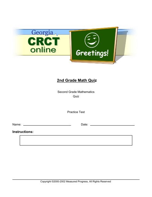 2nd grade math quiz