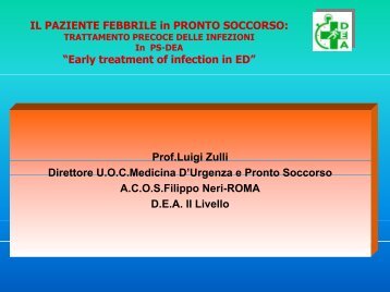 Il paziente febbrile in Pronto Soccorso - Azienda Complesso ...