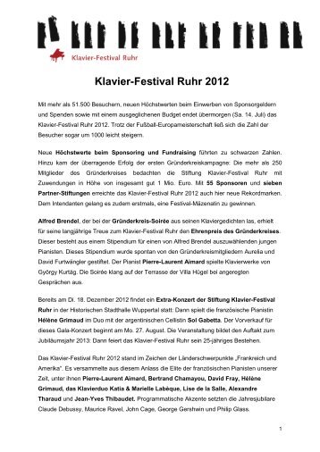 [PDF] Resümee Klavier-Festival Ruhr 2012 - LifePR.de