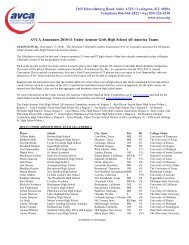 AVCA announces 2010-2011 Under Armour All-American Teams