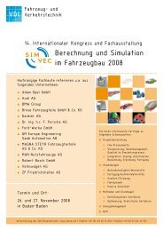 Berechnung und Simulation im Fahrzeugbau 2008 - TechNet Alliance