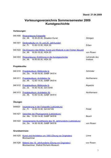 MA-Studium - Kunstgeschichtliches Institut - Ruhr-Universität Bochum