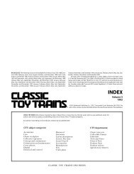 1992 CTT Index 1 - Classic Toy Trains Magazine
