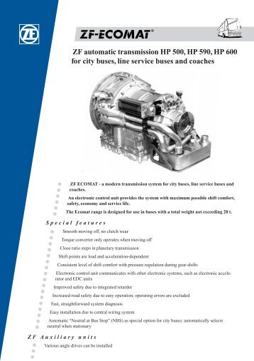 ZF automatic transmission HP 500, HP 590, HP 600 for city buses ...