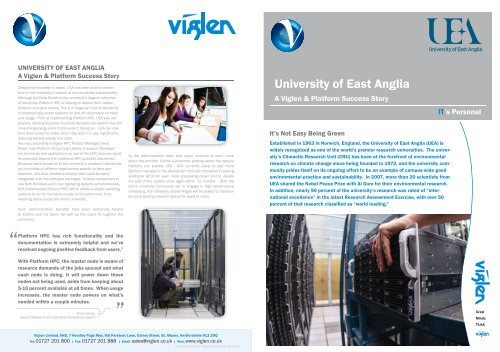 University of East Anglia Case Study 2012-02.indd - Viglen