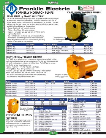 196 PEDESTAL PUMPS