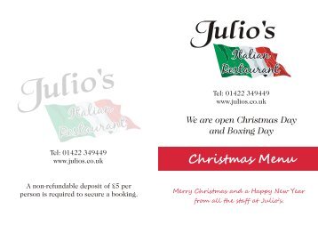 Christmas Menu - Julio's