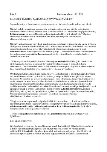 Jalostushevosen rakenne ja terveysvaatimukset - Hippos