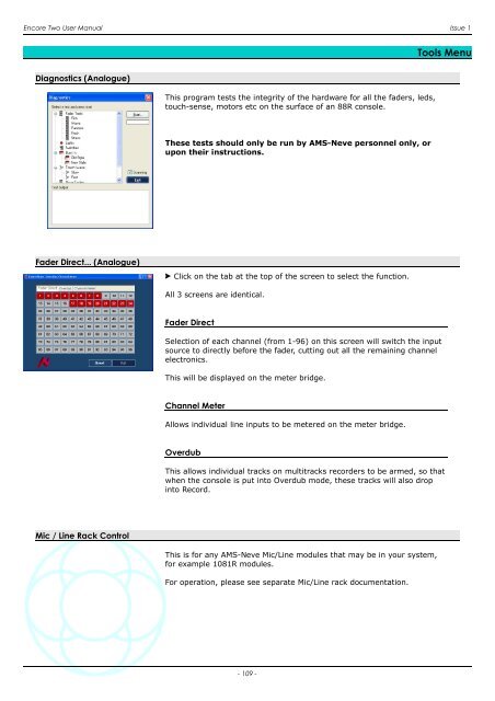 Encore Two User Manual - AMS Neve