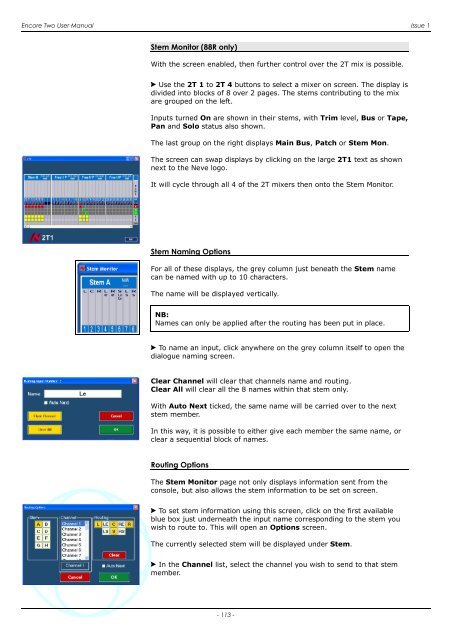 Encore Two User Manual - AMS Neve