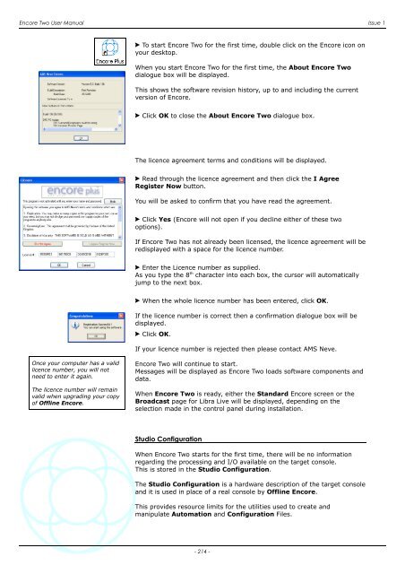 Encore Two User Manual - AMS Neve