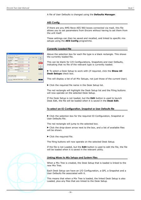 Encore Two User Manual - AMS Neve