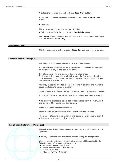 Encore Two User Manual - AMS Neve