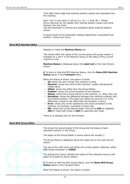 Encore Two User Manual - AMS Neve