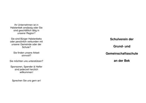 Schulverein Der Grund Und Gemeinschaftsschule An Der Bek