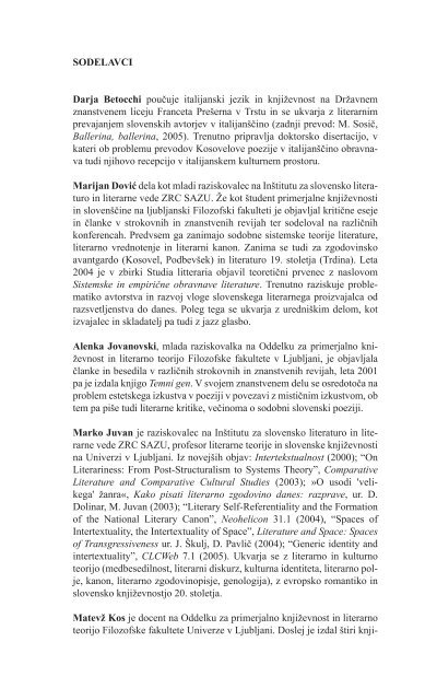 razprave (pdf) - Društvo za primerjalno književnost - ZRC SAZU