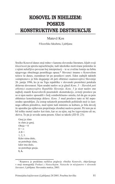 razprave (pdf) - Društvo za primerjalno književnost - ZRC SAZU