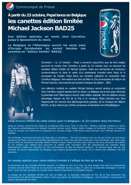 les canettes édition limitée Michael Jackson BAD25 - Prezly