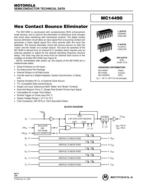5-Piece MC14490P IC Eliminator Bounce Hex DIP-16 Chip Set - Electronics Components 7 thumbnail image