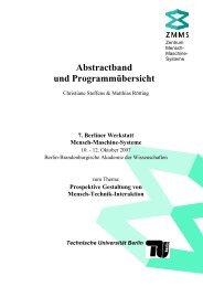 Abstractband zur 7. Berliner Werkstatt Mensch-Maschine-Systeme ...