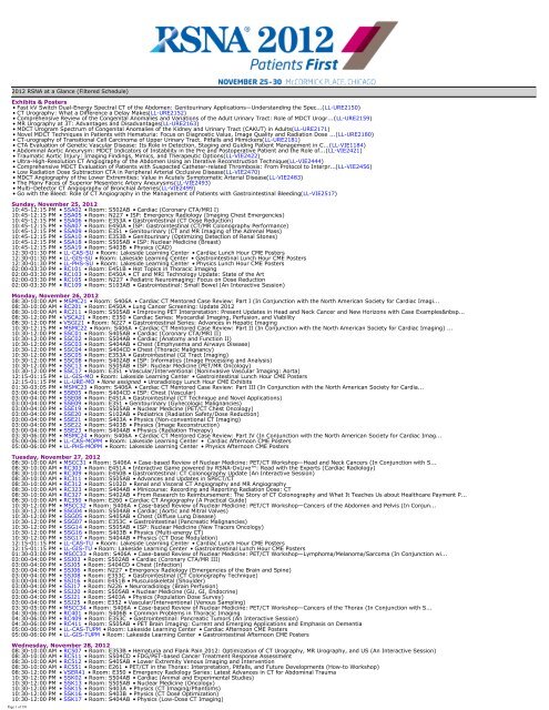 Computed Tomography - RSNA 2012