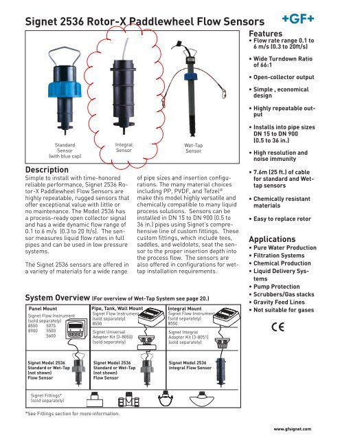 Signet 2536 Rotor-X Paddlewheel Flow Sensors - Industrial Controls