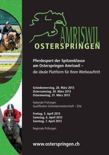 Pferdesport der Spitzenklasse am Osterspringen Amriswil