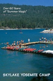 Children's Camp Brochure - Skylake Yosemite Camp