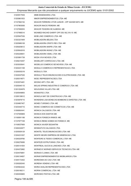 Junta Comercial do Estado de Minas Gerais - JUCEMG Empresas ...