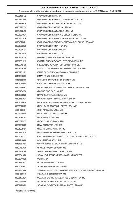 Junta Comercial do Estado de Minas Gerais - JUCEMG Empresas ...