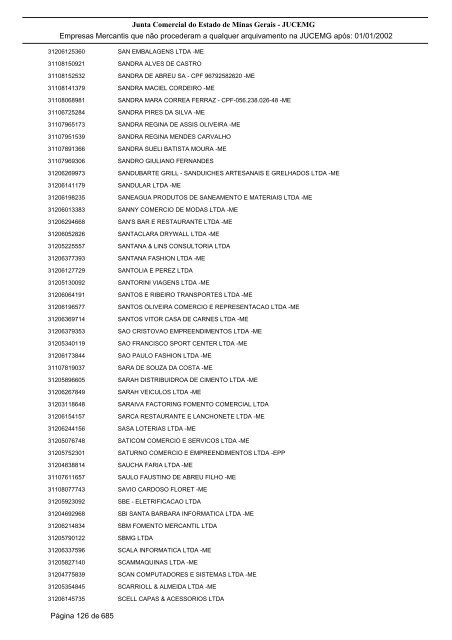 Junta Comercial do Estado de Minas Gerais - JUCEMG Empresas ...