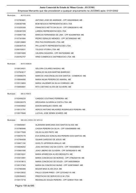 Junta Comercial do Estado de Minas Gerais - JUCEMG Empresas ...