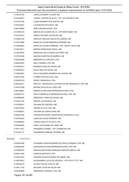 Junta Comercial do Estado de Minas Gerais - JUCEMG Empresas ...