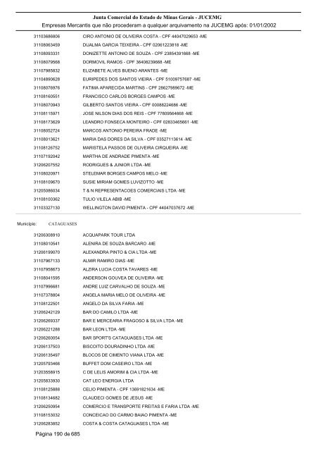 Junta Comercial do Estado de Minas Gerais - JUCEMG Empresas ...